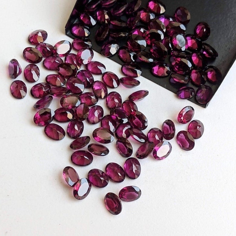 4x6mm Rhodolite Garnet Faceted Oval Loose Gemstones