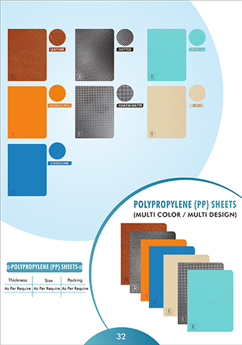 32Polypropylene (PP) Sheets (Multi Color-Multi Design)