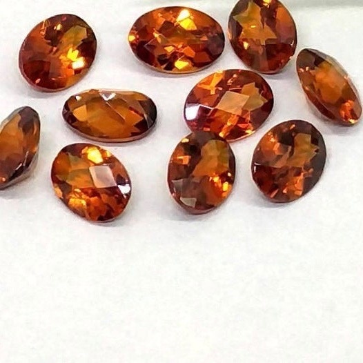 8x10mm Hessonite Garnet Faceted Oval Loose Gemstones