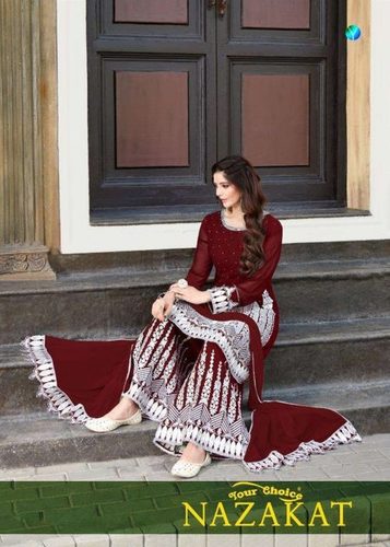 Your Choice Nazakat Georgette Sharara Style Salwar Suit Catalog