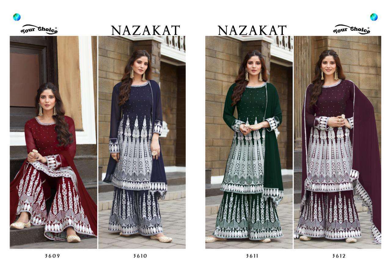 Your Choice Nazakat Georgette Sharara Style Salwar Suit Catalog