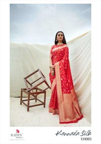 Rajtex Kannada Silk Party Wear Printed Saree Catalog
