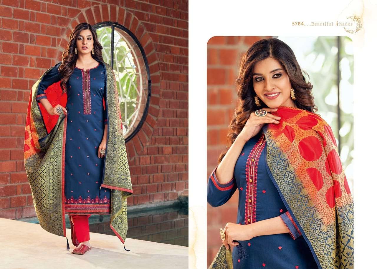 Kessi Ashopalav Vol 18 Jam Silk With Embroidery Work Dress Material Catalog