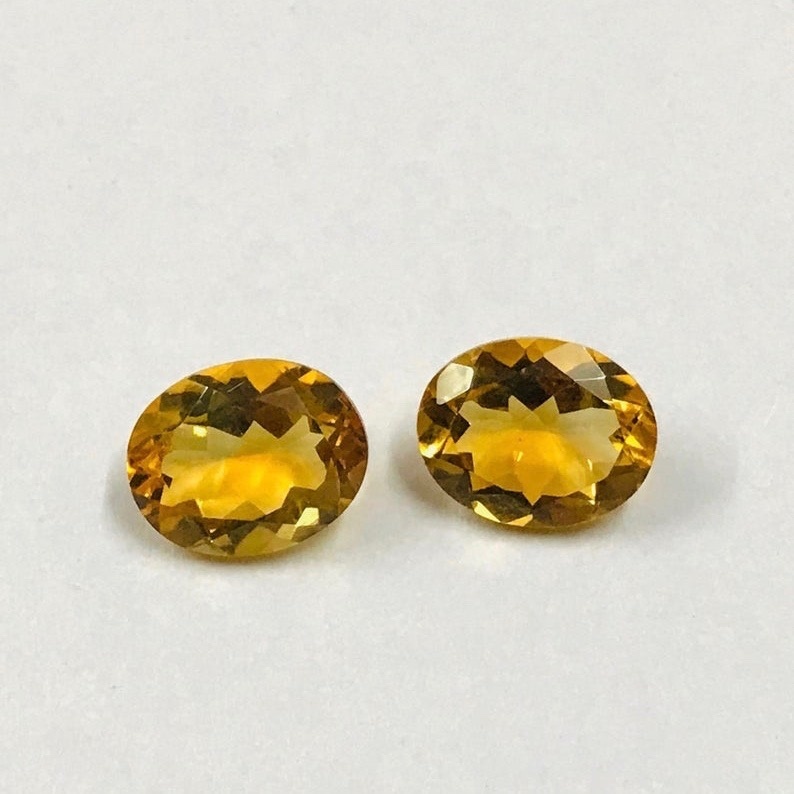 9x11mm Citrine Faceted Oval Loose Gemstones