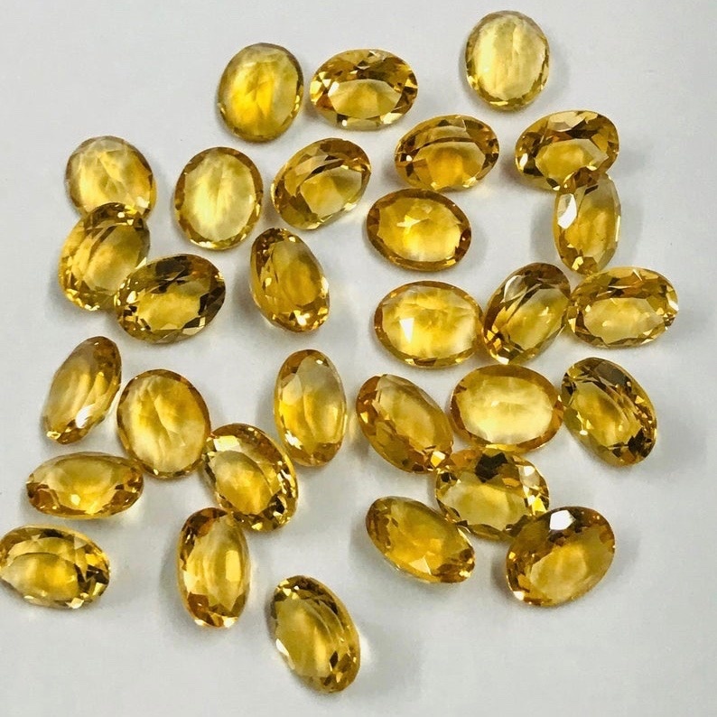 9x11mm Citrine Faceted Oval Loose Gemstones