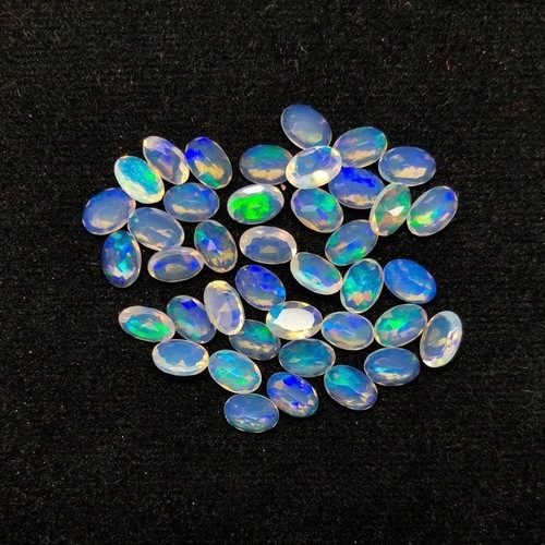 7x9mm Ethiopian Opal Faceted Oval Loose Gemstones