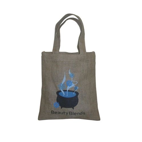 Re-Useable Natural Color Jute Grocery Bag With Self Handle