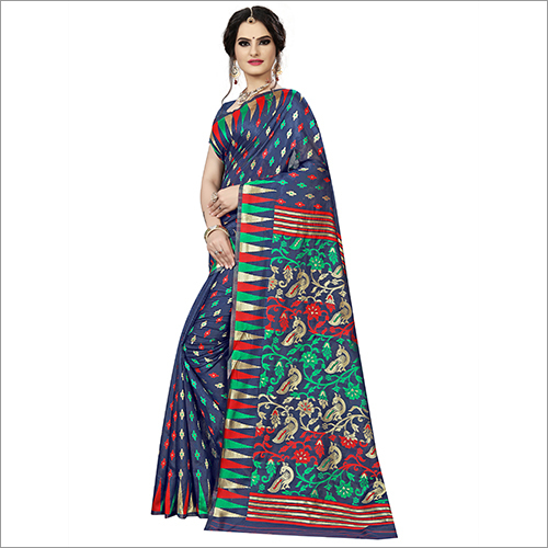 Ladies Printed Bhagalpuri Saree - Elegant Cotton Blend, Versatile for Casual Wear , Perfect for Rainy, Spring, Summer, Winter Seasons