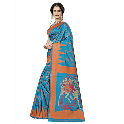 Ladies Fancy Bhagalpuri Saree - Multicolor Printed Fabric | Versatile For Rainy, Spring, Summer, And Winter Seasons
