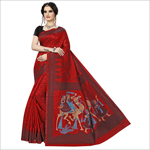 Multicolor Ladies Party Wear Bhagalpuri Saree