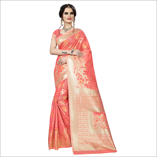 Multicolor Ladies Soft Cotton Silk Saree