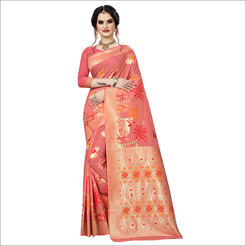 Casual Ladies Party Wear Cotton Silk Saree
