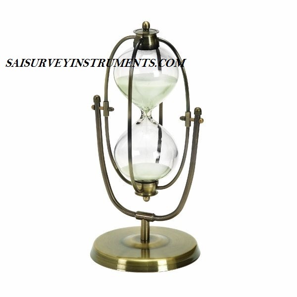 BRASS ANTIQUE FLIP-OVER HOURGLASS TIMER