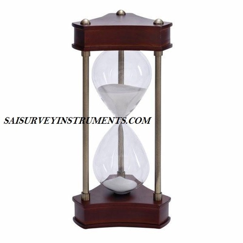 NAUTICAL TRIANGULAR WOODEN HOURGLASS SAND TIMER  (60 MIN)