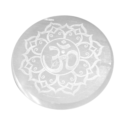 Etched Selenite Round OM