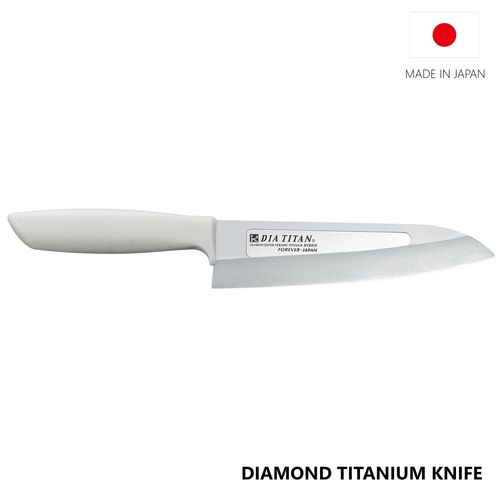 Diamond Titanium Knife with Titanium Handle 160mm By HIME-PLA INC.