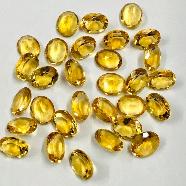 10x12mm Citrine Faceted Oval Loose Gemstones
