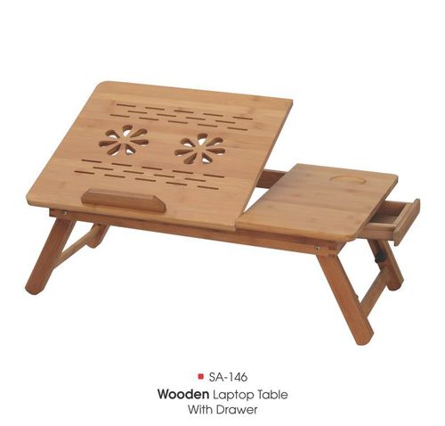 Sa-146 Wooden Jali Laptop Table With Drawer