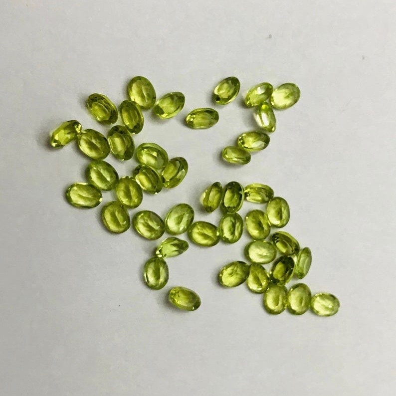 3x4mm Peridot Faceted Oval Loose Gemstones