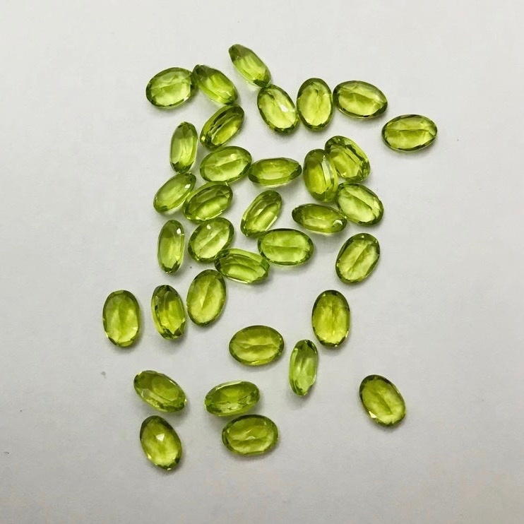 4x6mm Peridot Faceted Oval Loose Gemstones