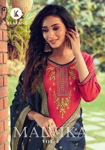 Kalarang Fashion Malvika Vol 4 Jam Silk Cotton With Embroidery Dress Material Catalog