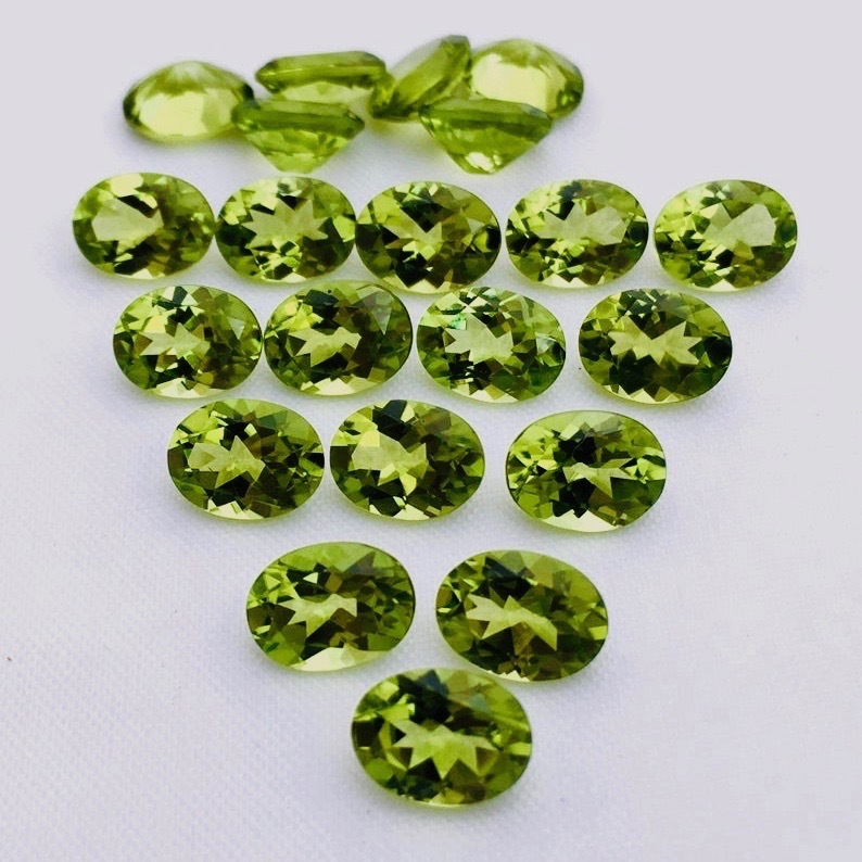 8x10mm Peridot Faceted Oval Loose Gemstones