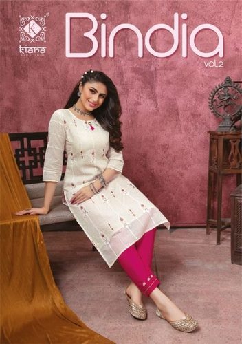 Kiana Fashion Bindia Vol 2 Cotton Rayon With Work Kurti With Bottom Catalog