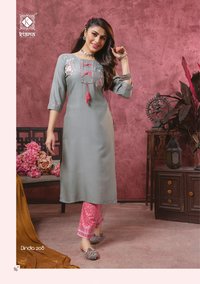 Kiana Fashion Bindia Vol 2 Cotton Rayon With Work Kurti With Bottom Catalog