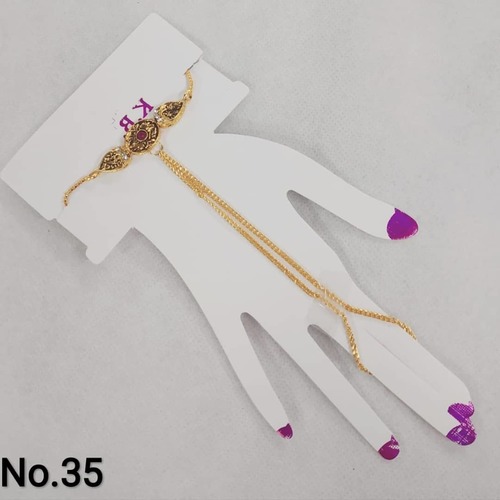 ARTIFICIAL RING BRACELET - Alloy Material, Free Size | Traditional Pearl & Kundan Design, Lightweight & Comfortable for Weddings & Parties