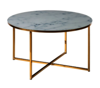 Copper finished table with Italian Marble top  material