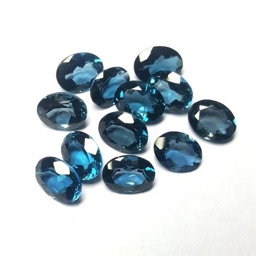 7x9mm London Blue Topaz Faceted Oval Loose Gemstones