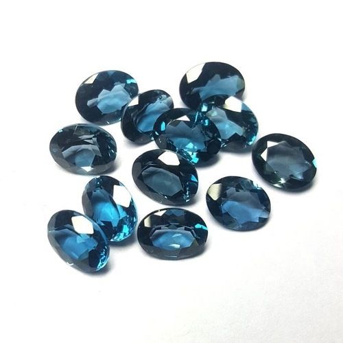 8x10mm London Blue Topaz Faceted Oval Loose Gemstones