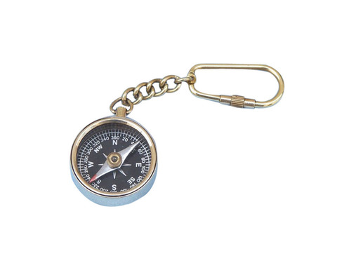 Brass Key Chain Compass