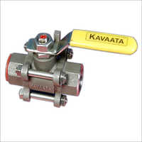 Polished Screwed End 3 Piece Ball Valve