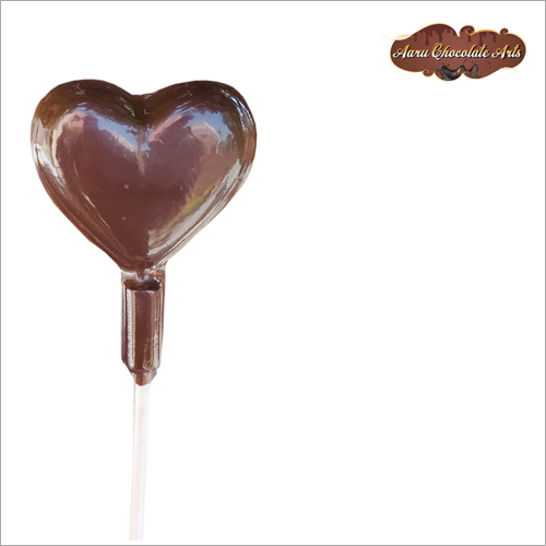 Plain Heart Shaped Chocolate Lollipop