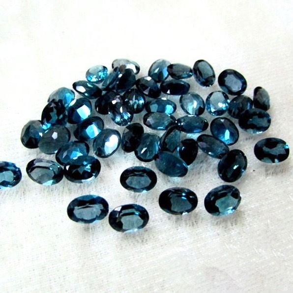 10x12mm London Blue Topaz Faceted Oval Loose Gemstones