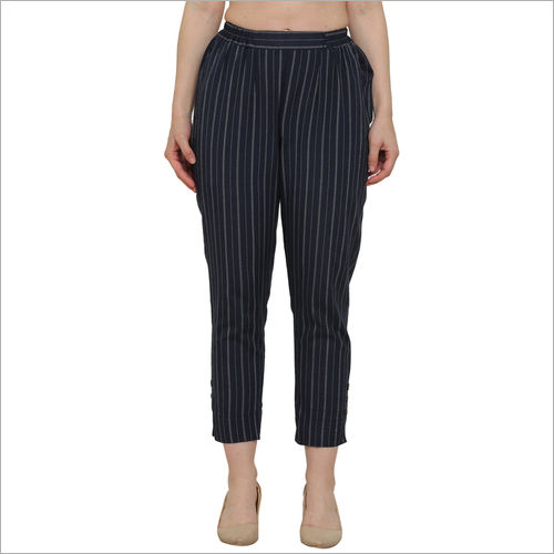 Striped Black khadi Trouser