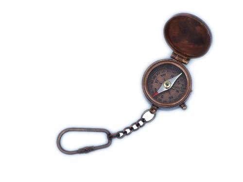 KEY CHAIN COMPASS ANTIQUE WITH LID