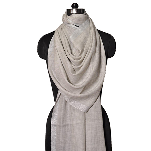 Fine Wool Zari Border Stole