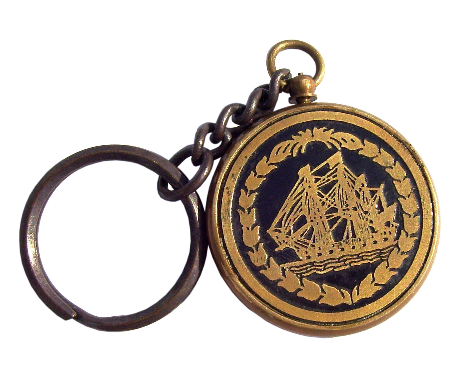 Antique Brass Key Ring Italic Calendar