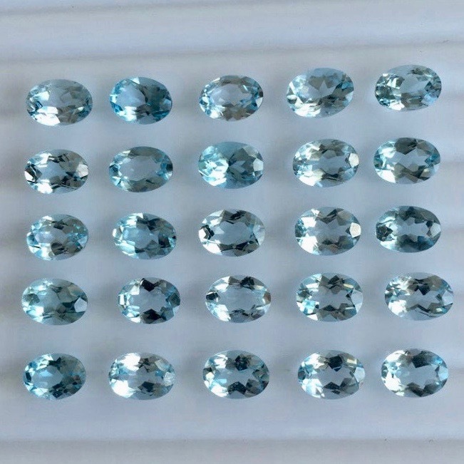 3x4mm Sky Blue Topaz Faceted Oval Loose Gemstones