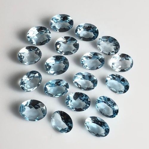 5x7mm Sky Blue Topaz Faceted Oval Loose Gemstones