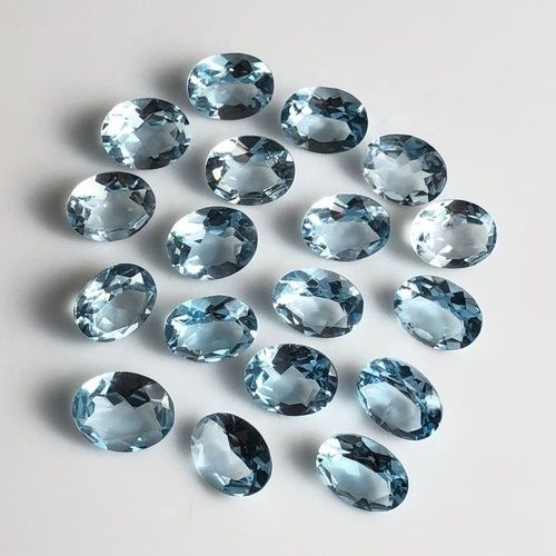 5x7mm Sky Blue Topaz Faceted Oval Loose Gemstones Grade: Aaa