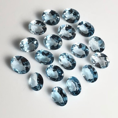 7x9mm Sky Blue Topaz Faceted Oval Loose Gemstones