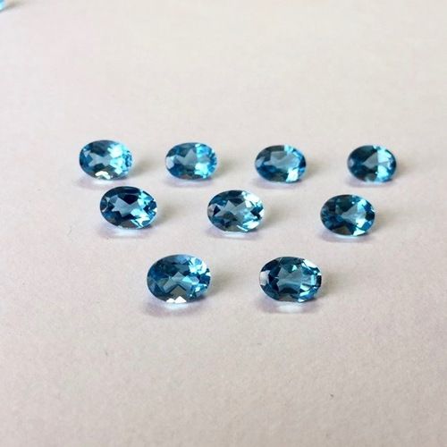 4x5mm Swiss Blue Topaz Faceted Oval Loose Gemstones