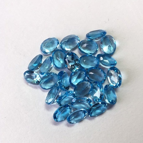 4x6mm Swiss Blue Topaz Faceted Oval Loose Gemstones