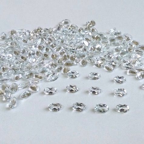 3x4mm White Topaz Faceted Oval Loose Gemstones