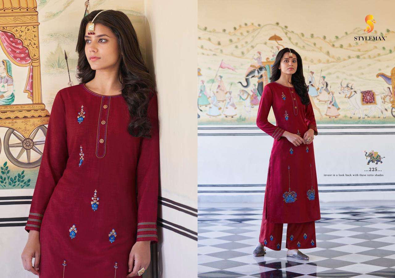 Stylemax Vintage Vol 6 Rayon Embroidered Kurti With Bottom Catalog