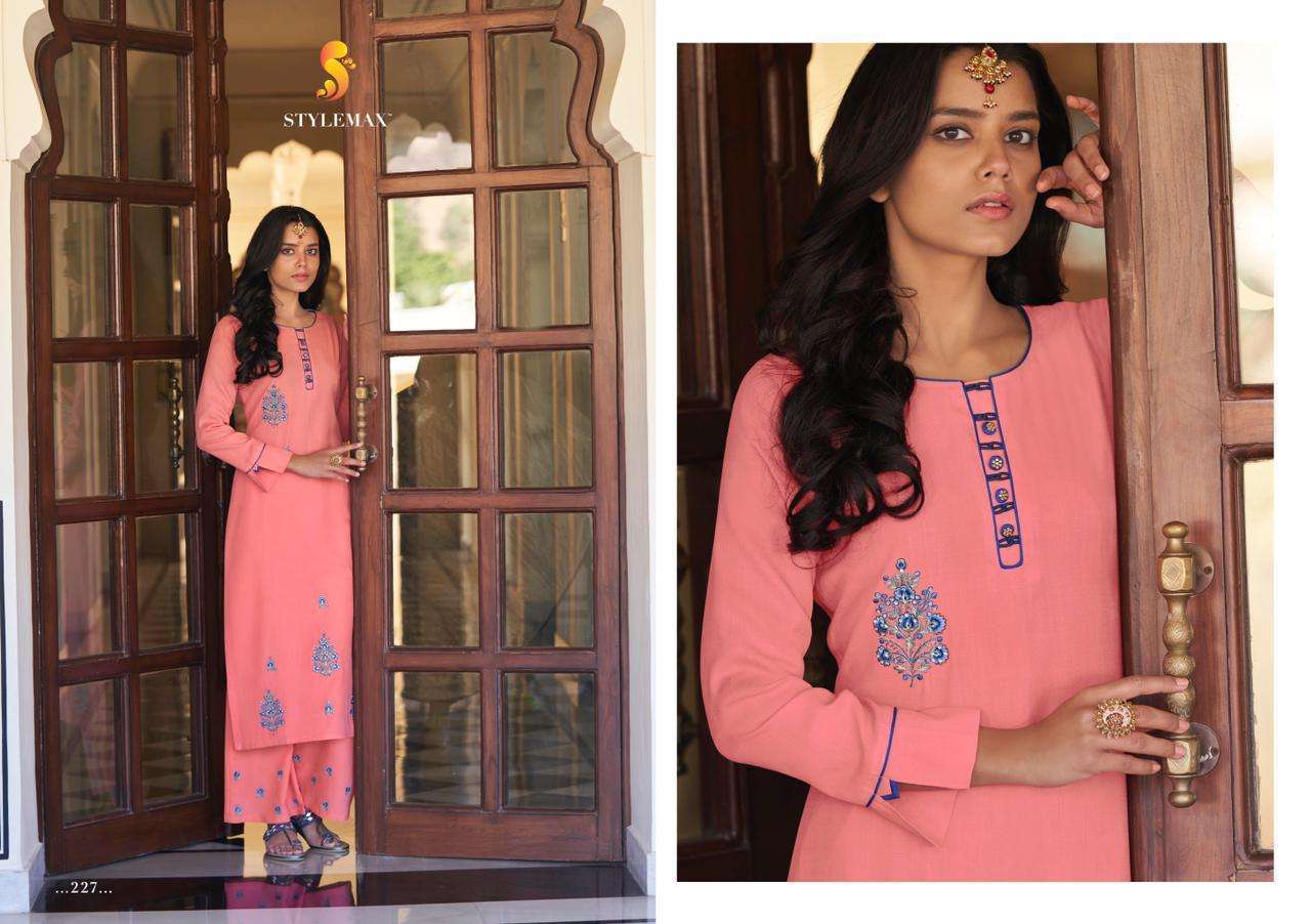 Stylemax Vintage Vol 6 Rayon Embroidered Kurti With Bottom Catalog