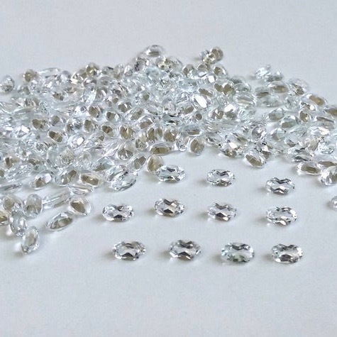 3x5mm White Topaz Faceted Oval Loose Gemstones
